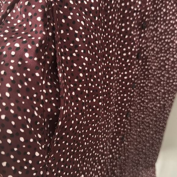 A&F POLKA DOT BUTTON DOWN LONG SLEEVE SHIRT DRESS WITH POCKETS SIZE SMALL - Picture 9 of 13